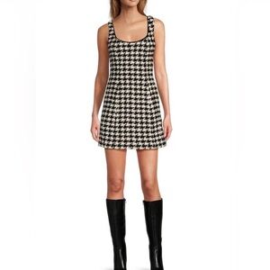 BRAND NEW- ANTONIO MELANI Black and White Houndstooth Mini Dress Macy